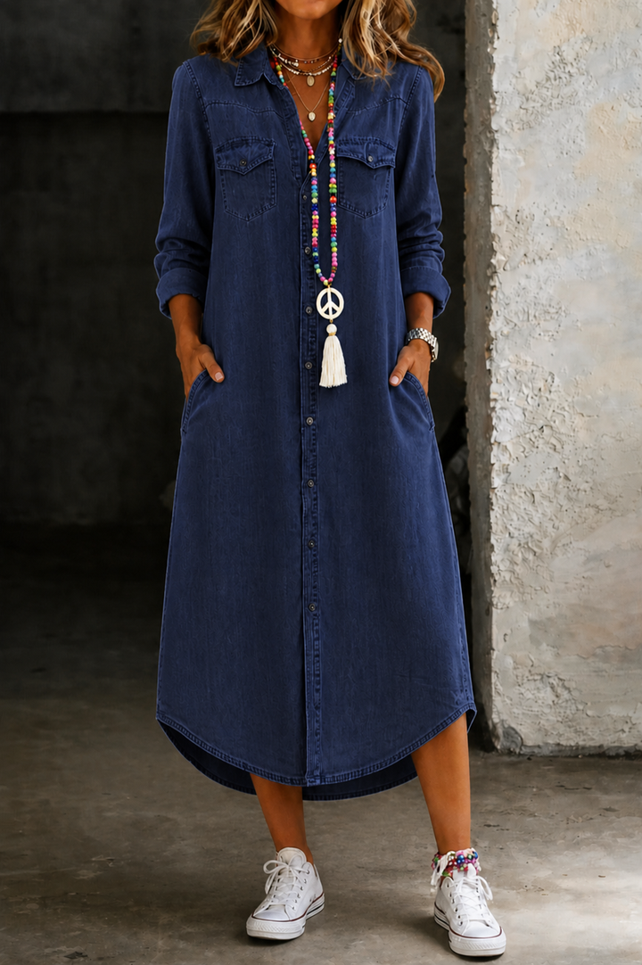 Elena | Casual Elegant Long Shirt Dress