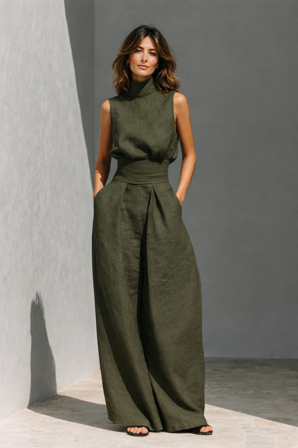 Olive | Relaxed Linen Set