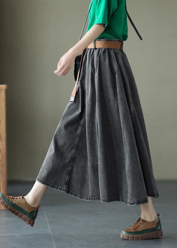 Blue Retro Patchwork A-Line Skirt