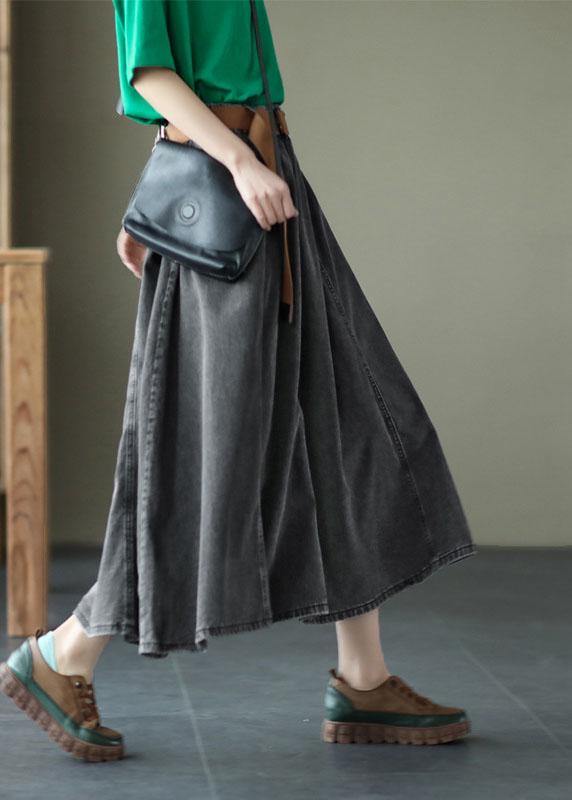 Blue Retro Patchwork A-Line Skirt