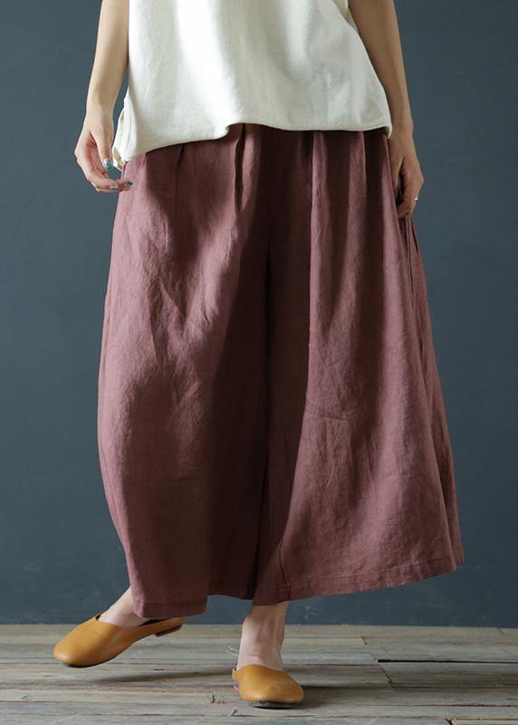 Cotton Linen Wide-Leg Pants