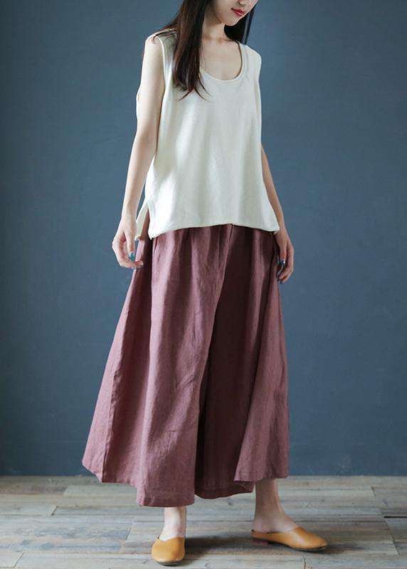 Cotton Linen Wide-Leg Pants