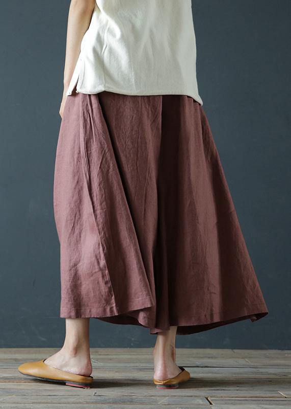 Cotton Linen Wide-Leg Pants