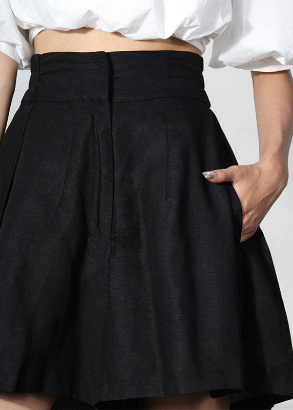 Elegant brown linen pants with high waist pockets and wide leg