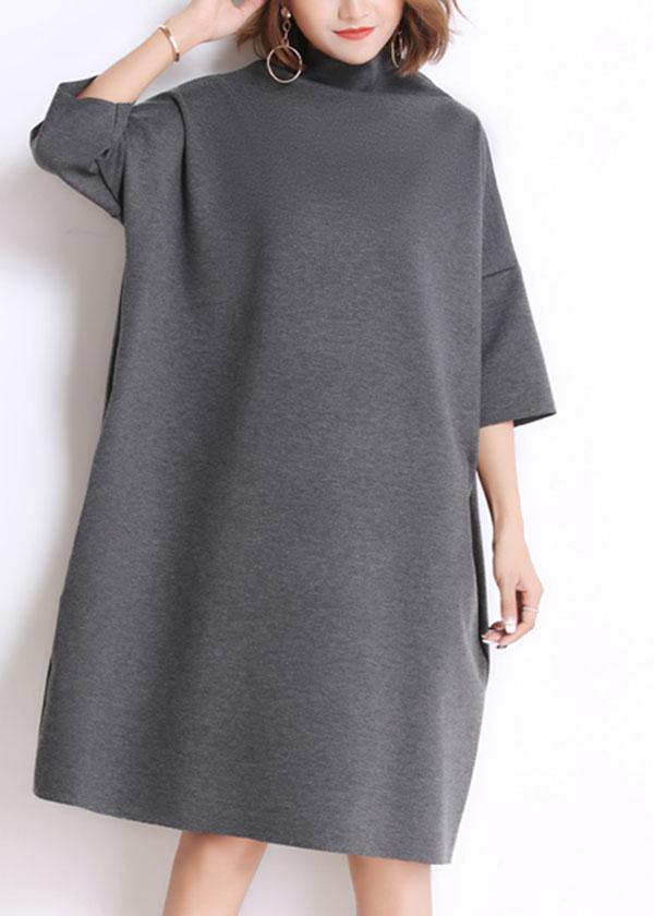 Elegant Red Loose Turtleneck Summer Party Dresses with Half Sleeves
