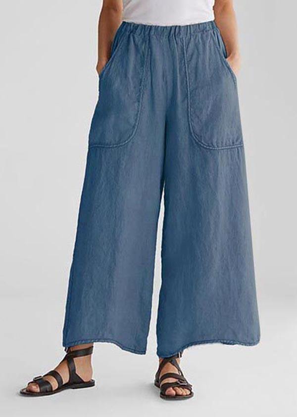 Casual Leisure Wide Leg Cotton Linen Pants