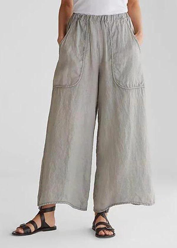 Casual Cotton Linen Wide-Leg Pants