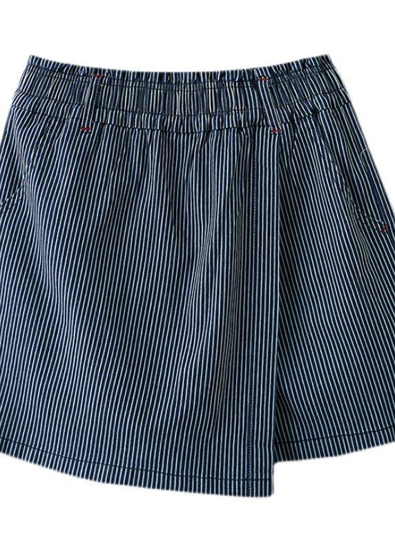 DIY Blue Striped Hotpants with Wide Legs Summer
