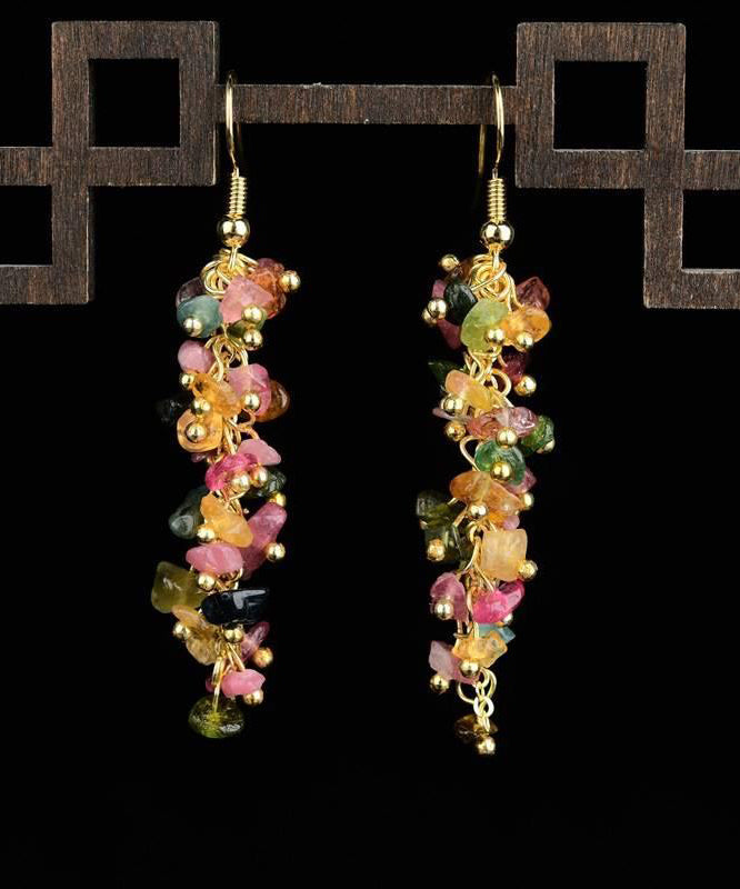 Rainbow Silver Gravel Drop Earrings