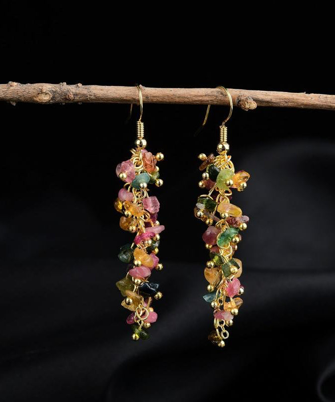 Rainbow Silver Gravel Drop Earrings