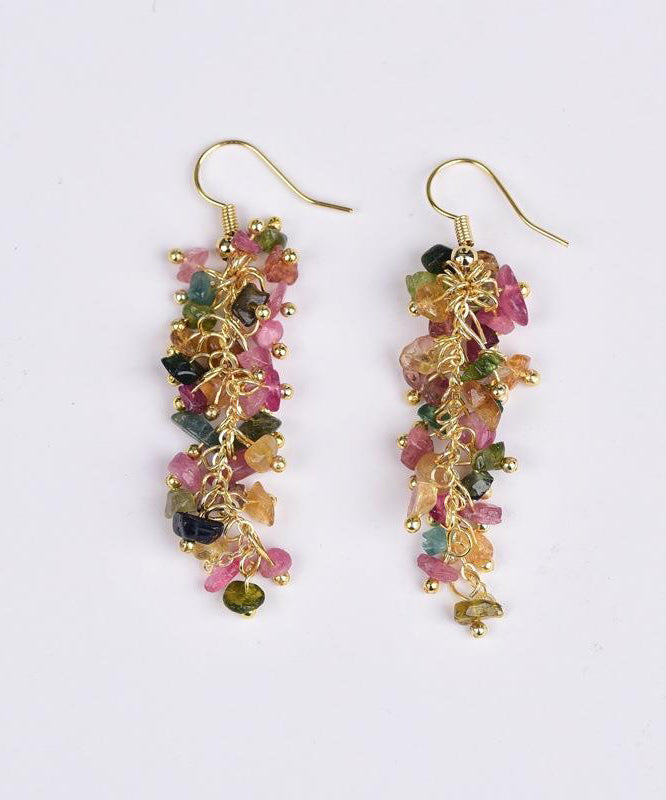 Rainbow Silver Gravel Drop Earrings