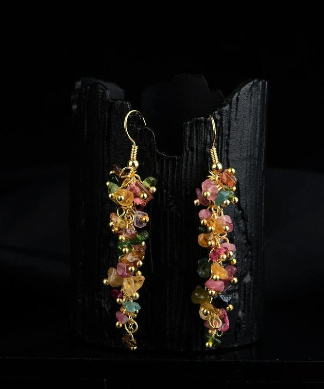 Rainbow Silver Gravel Drop Earrings