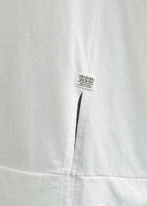 DIY White Summer T-Shirts Made of Cotton with O-Neck