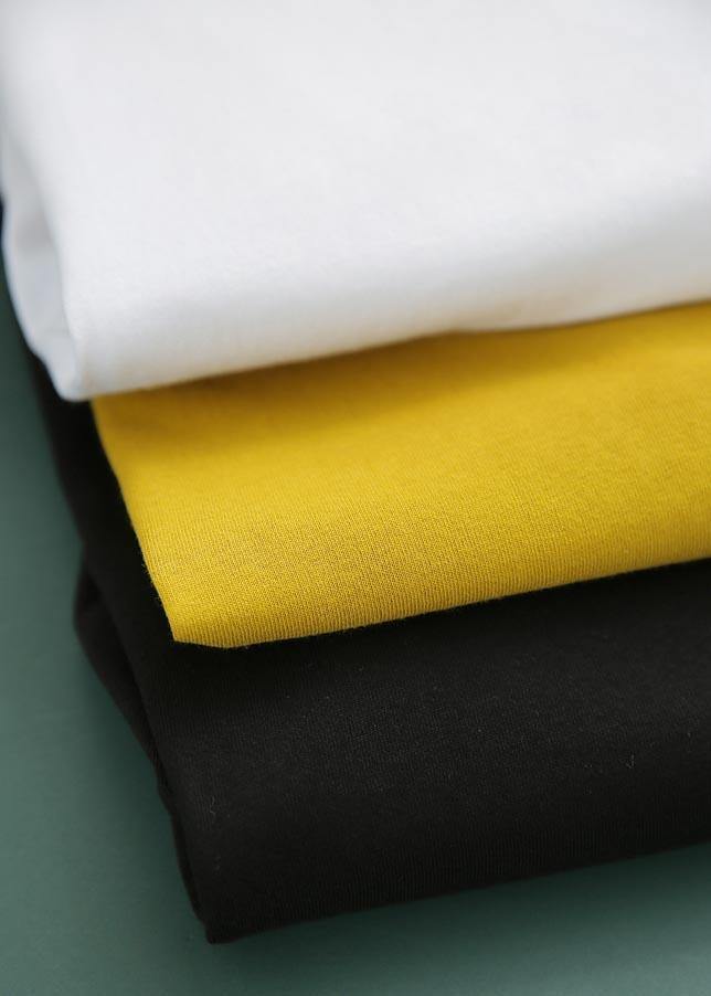 DIY White Summer T-Shirts Made of Cotton with O-Neck
