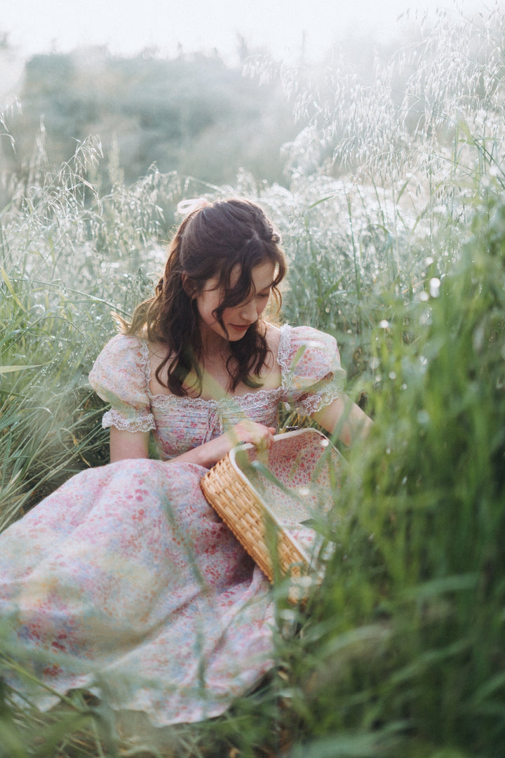 Monet Haze 26 | Fairy layered Linen Dress with pintucks
