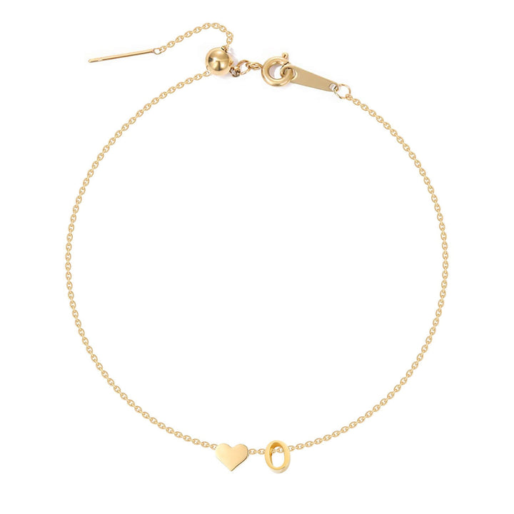 Dainty Initial Heart Bracelet