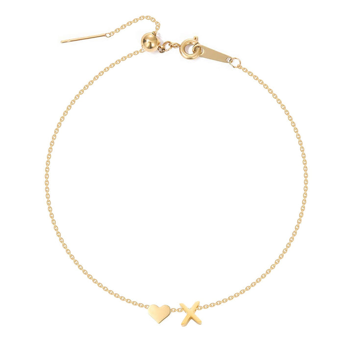Dainty Initial Heart Bracelet