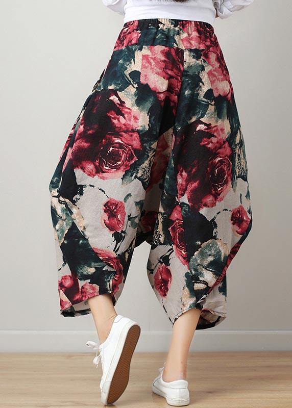 Diy Denim Blau Elastische Taille Baumwolle Leinen Sommer Haremshose