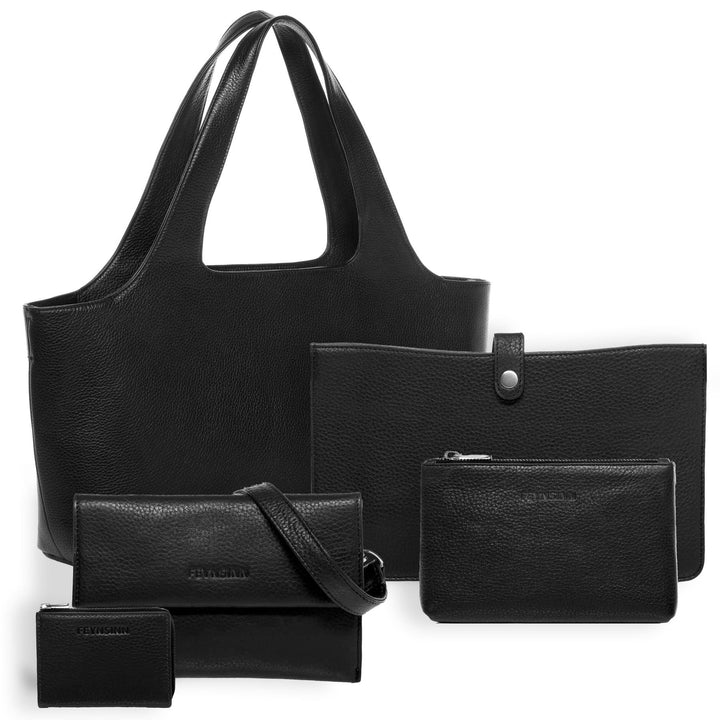 Handbag Leather 5-Piece NEA 13" Leather Bag for Women