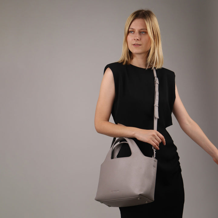 FEYNSINN Handbag Leather 5 Piece NEA Nappa Leather BERLIN Add On Black Grey Brown