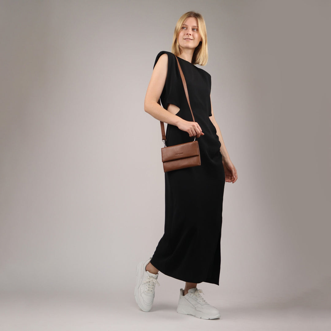 FEYNSINN Handbag Leather 5 Piece NEA Nappa Leather BERLIN Add On Black Grey Brown