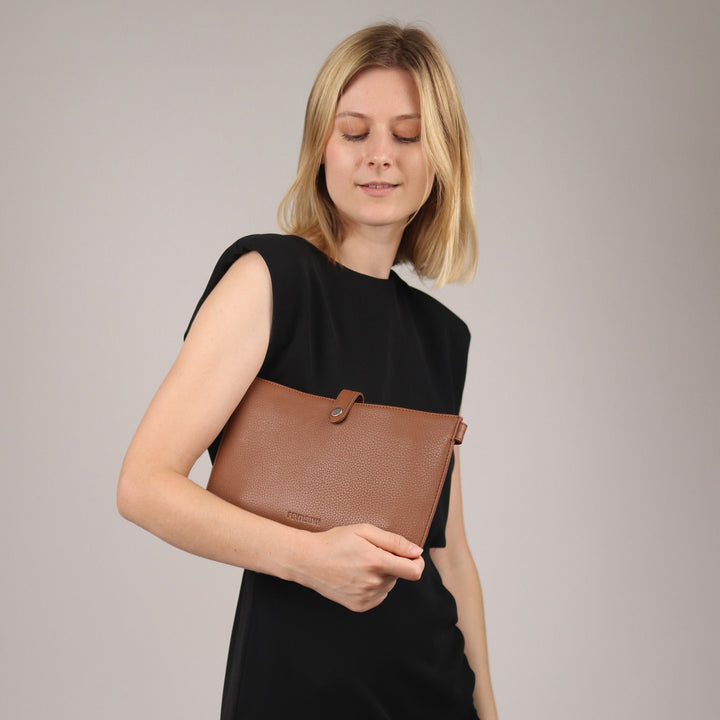 FEYNSINN Handbag Leather 5 Piece NEA Nappa Leather BERLIN Add On Black Grey Brown