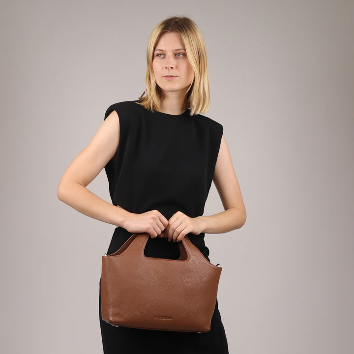 FEYNSINN Handbag Leather 5 Piece NEA Nappa Leather BERLIN Add On Black Grey Brown