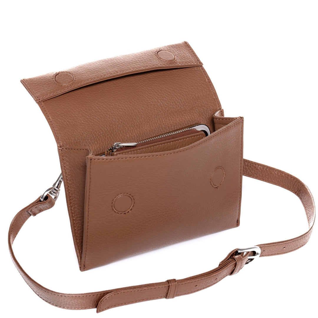 FEYNSINN Handbag Leather 5 Piece NEA Nappa Leather BERLIN Add On Black Grey Brown
