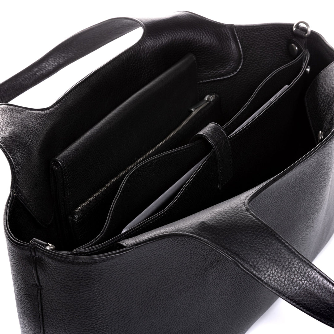 FEYNSINN Handbag Leather 5 Piece NEA Nappa Leather BERLIN Add On Black Grey Brown
