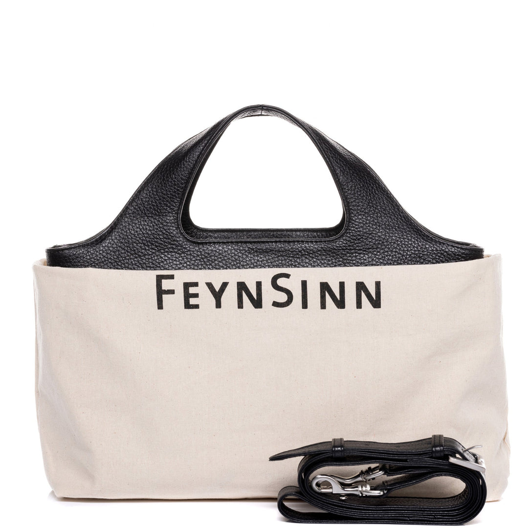 FEYNSINN Handbag Leather 5 Piece NEA Nappa Leather BERLIN Add On Black Grey Brown