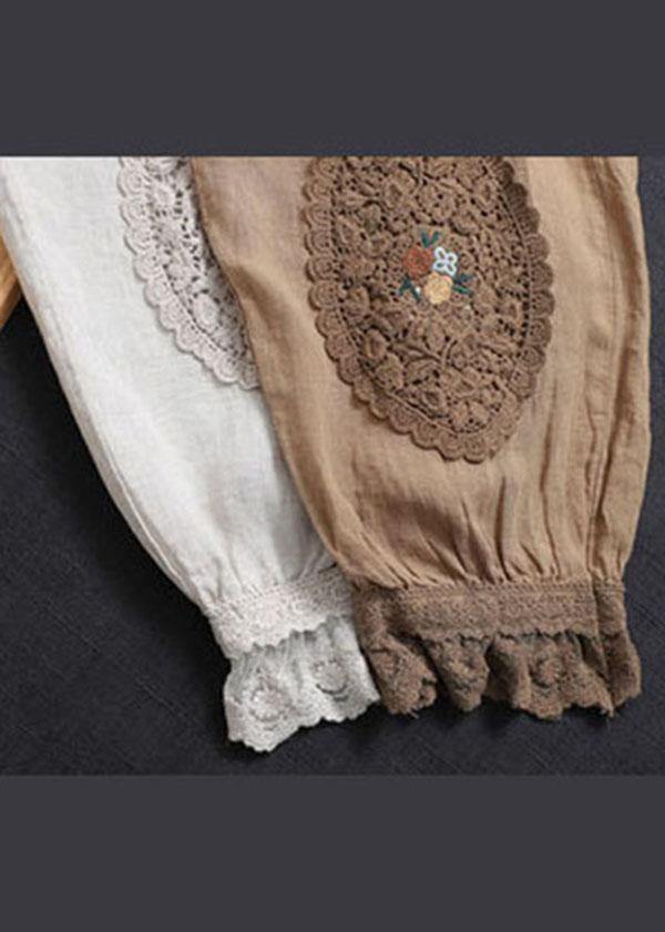 Feines Nude Patchwork aushöhlen Haremshose Hose Leinen
