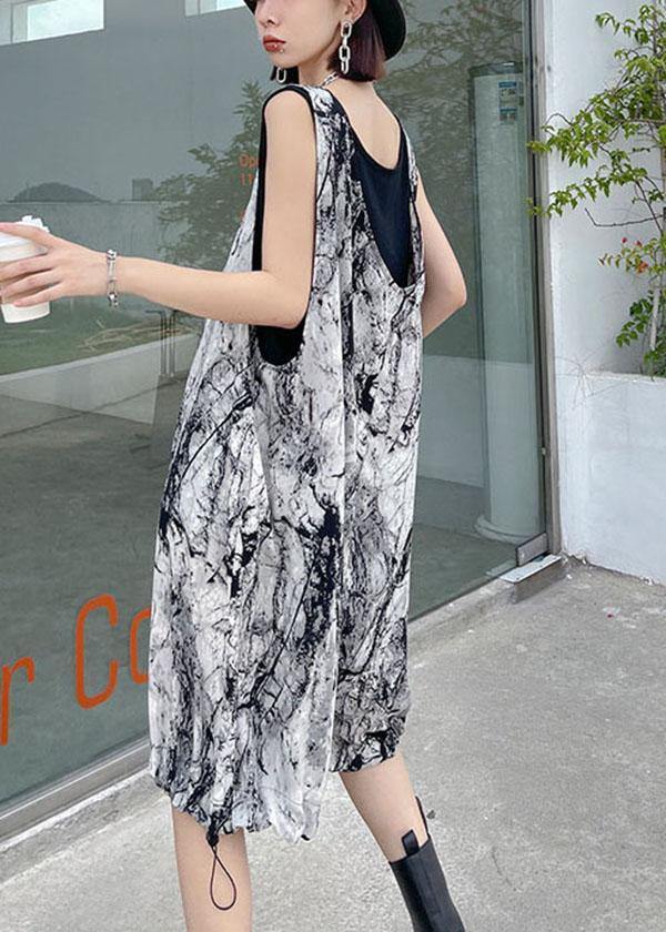 Tailored Gray Print Casual Shorts Overall