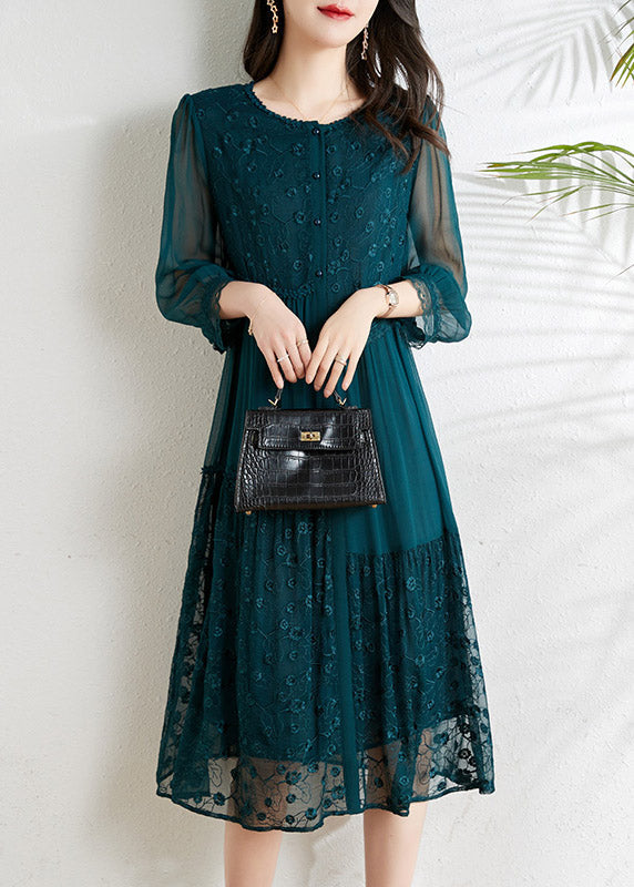 Light Blue Tulle Patchwork Chiffon Dress