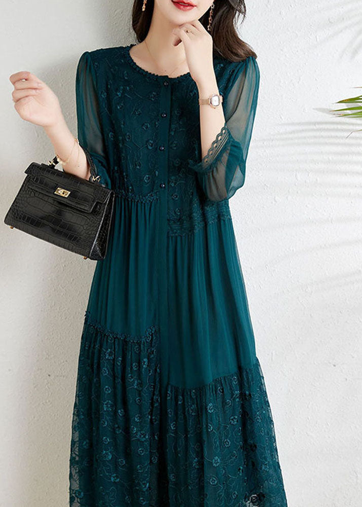 Light Blue Tulle Patchwork Chiffon Dress