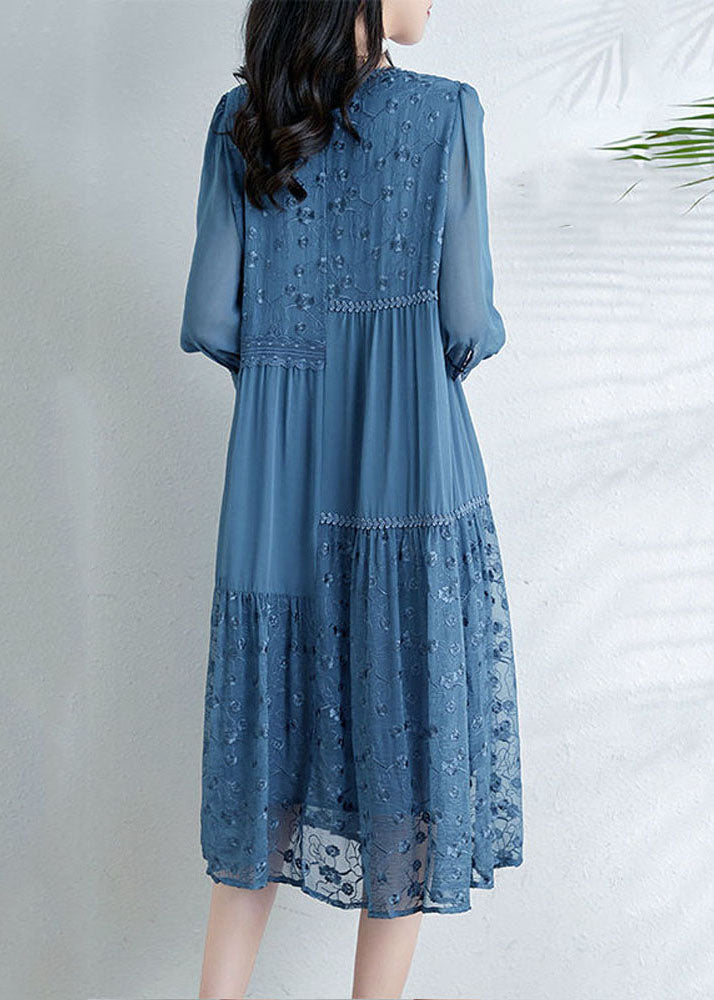 Light Blue Tulle Patchwork Chiffon Dress