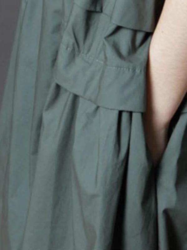 Green Cotton Halter Tunic Dress
