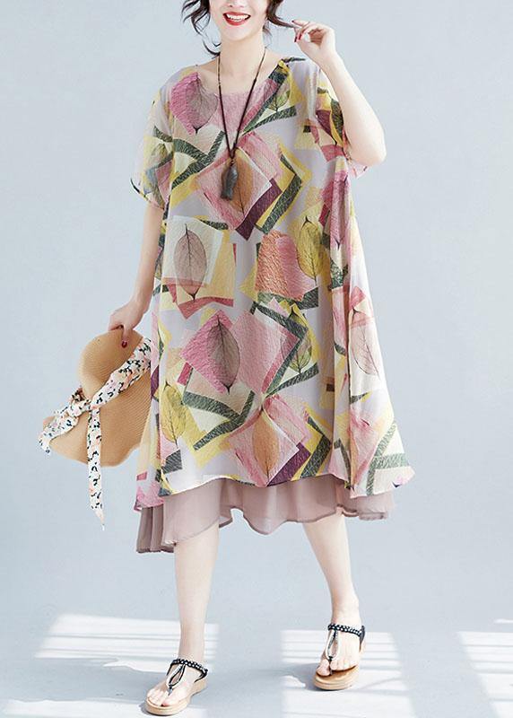 Dresses with French O-neck and large hem. Floral dresses with neckline
