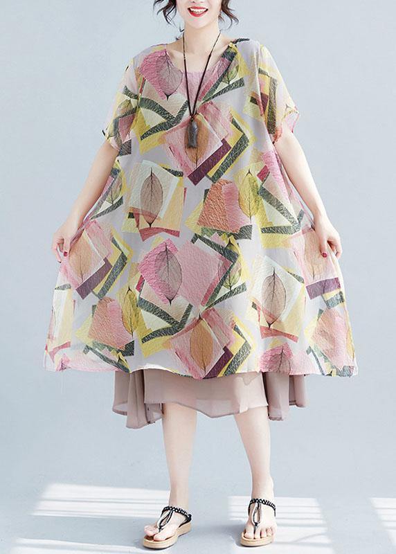 Dresses with French O-neck and large hem. Floral dresses with neckline