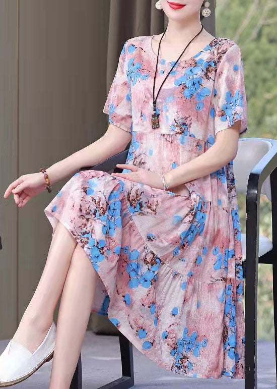 Red Print Cotton Halter Neck Dress