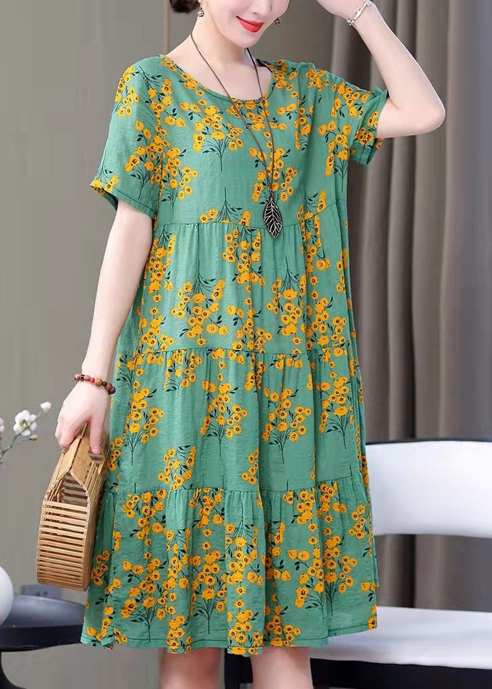 Red Print Cotton Halter Neck Dress