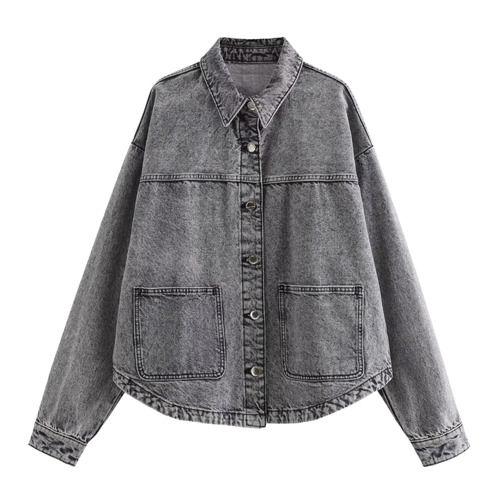 Rebeca Classic Button-Up Denim Shirt Jacket