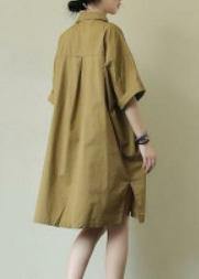 Black Plus Size Lapel Summer Dress