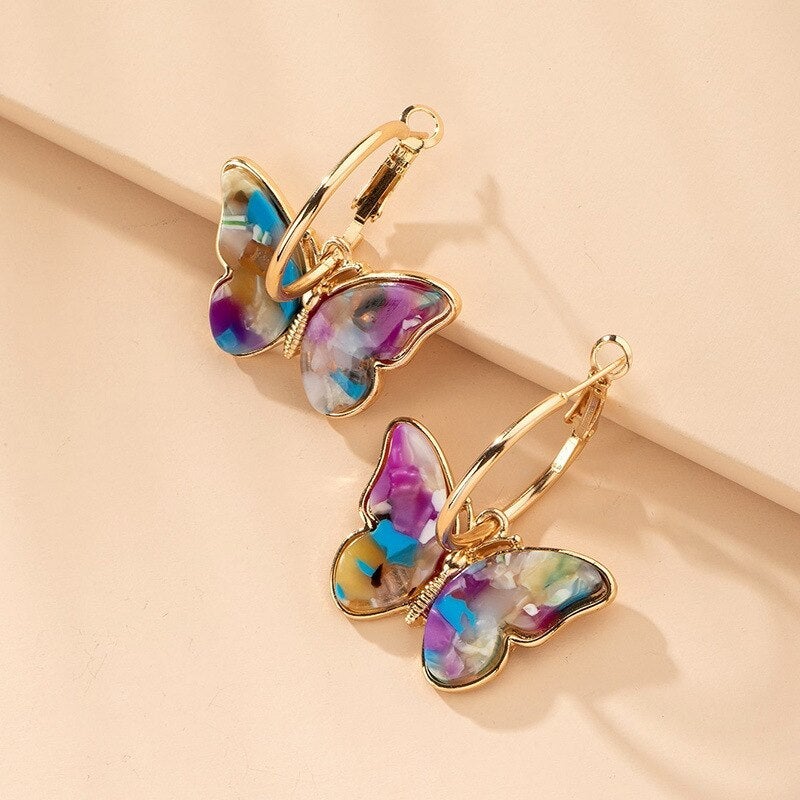 Flutter | Butterfly Gold Hoop Earrings
