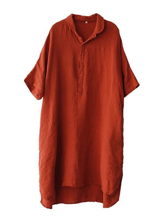 Jade Green Linen Shirt Dress