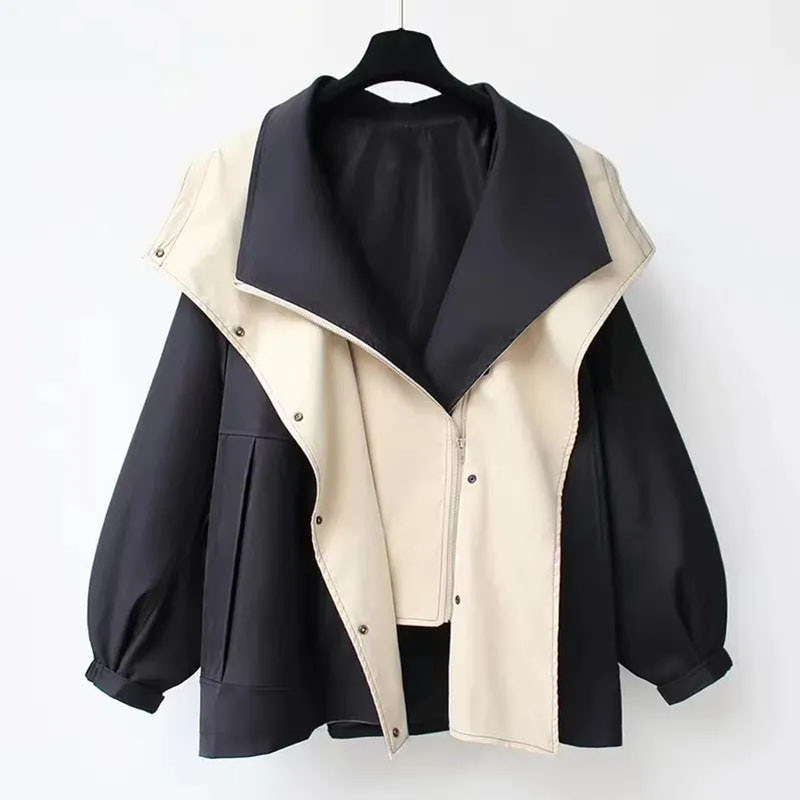 Renée | Modern Two-Tone Trench Coat