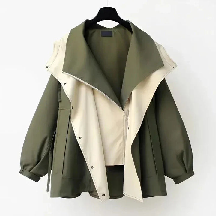 Renée | Modern Two-Tone Trench Coat