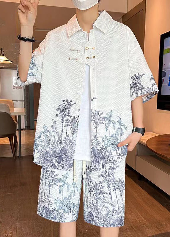 Apricot Print Men's Two-Piece Set