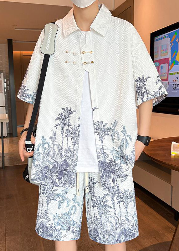 Apricot Print Men's Two-Piece Set
