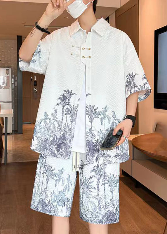 Apricot Print Men's Two-Piece Set
