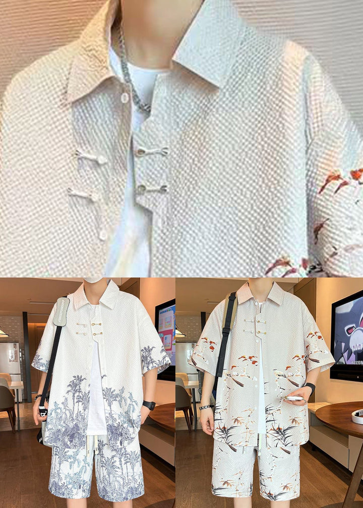 Apricot Print Men's Two-Piece Set